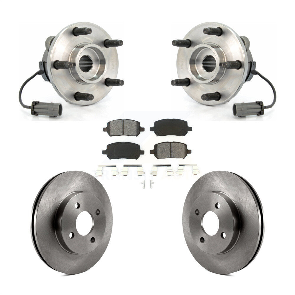 Hub Bearing Assembly Brake Rotor & Pads Front Kit For Saturn Ion Pontiac Pursuit