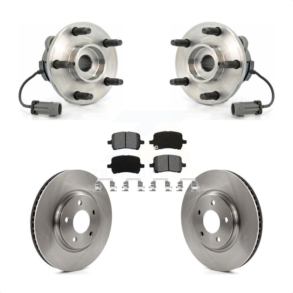 Hub Bearing Assembly Brake Rotor & Pad Front Kit For Chevrolet Cobalt Saturn Ion