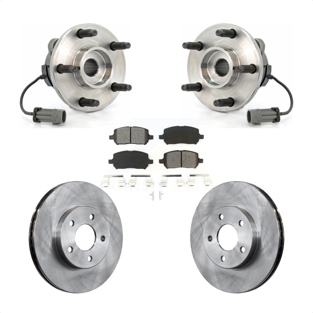 Hub Bearing Assembly Brake Rotor & Pad Front Kit For Chevrolet Cobalt Pontiac G5