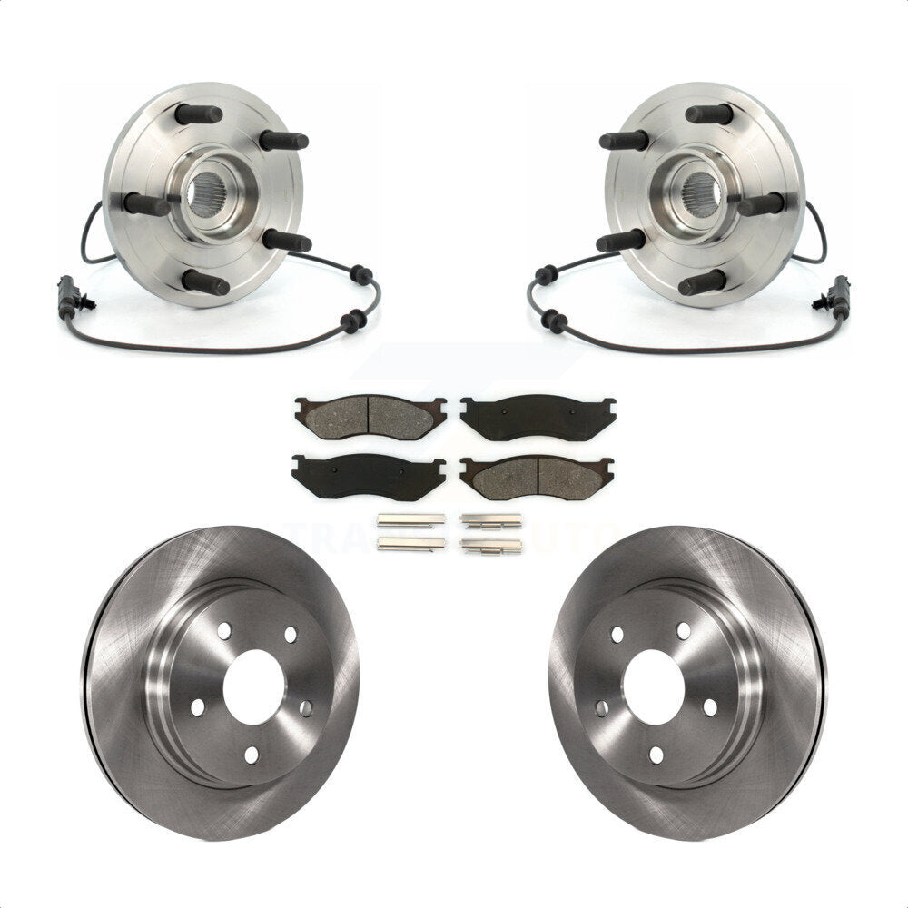 Hub Bearing Assembly Disc Brake Rotor Pads Front Kit For 2004-2005 Dodge Durango