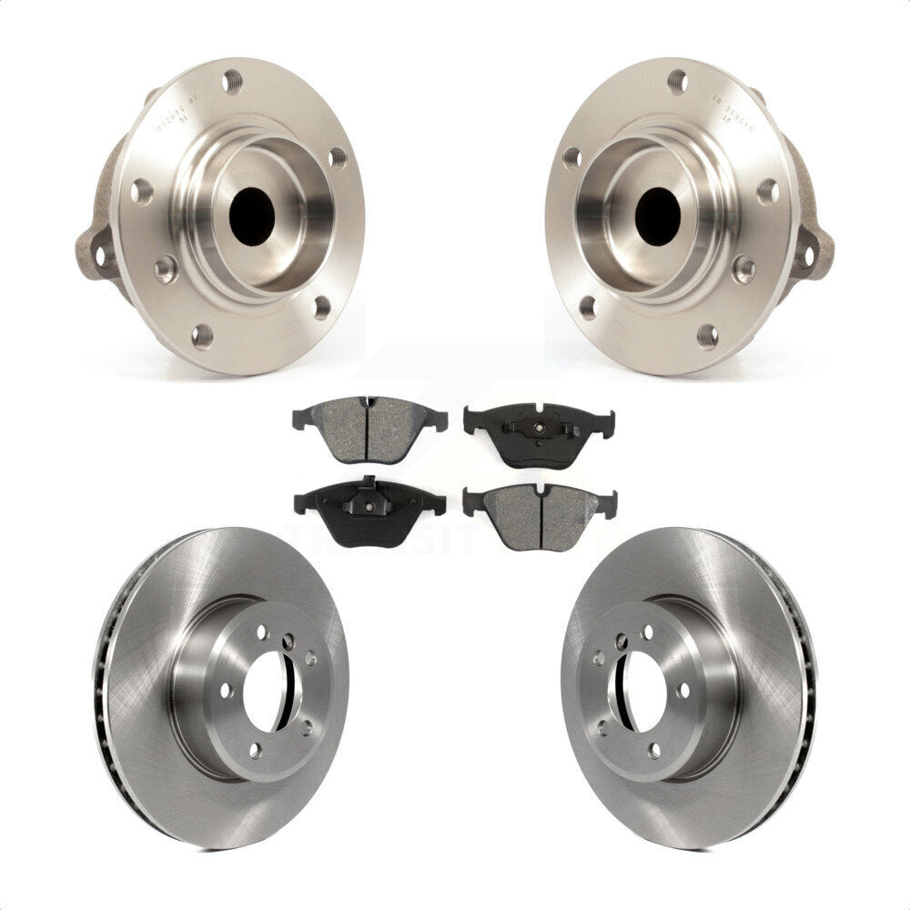 Hub Bearing Assembly Disc Brake Rotors And Pads Front Kit For BMW 530i 525i 528i