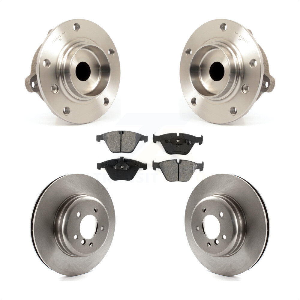 Hub Bearing Assembly Brake Rotor Pad Front Kit For BMW 650i 645Ci 550i 545i 535i