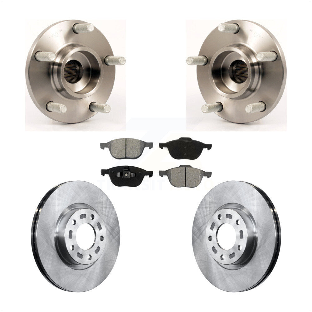 Hub Bearing Assembly Disc Brake Rotors And Pads Front Kit For Mazda 3 2.3L