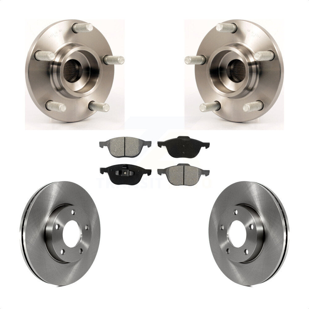 Hub Bearing Assembly Disc Brake Rotors And Pads Front Kit For Mazda 3 2.0L