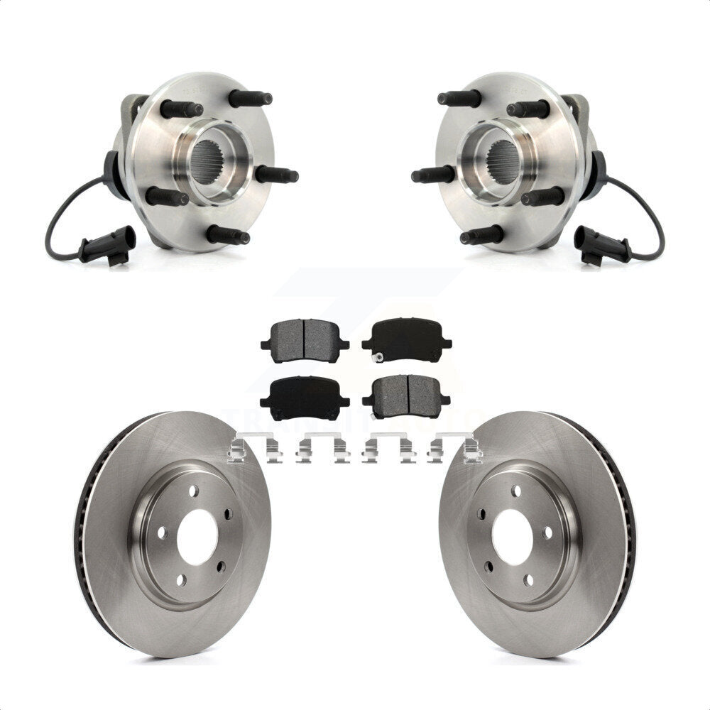 Hub Bearing Disc Brake Rotor & Pad Front Kit For Chevrolet Malibu HHR Pontiac G6