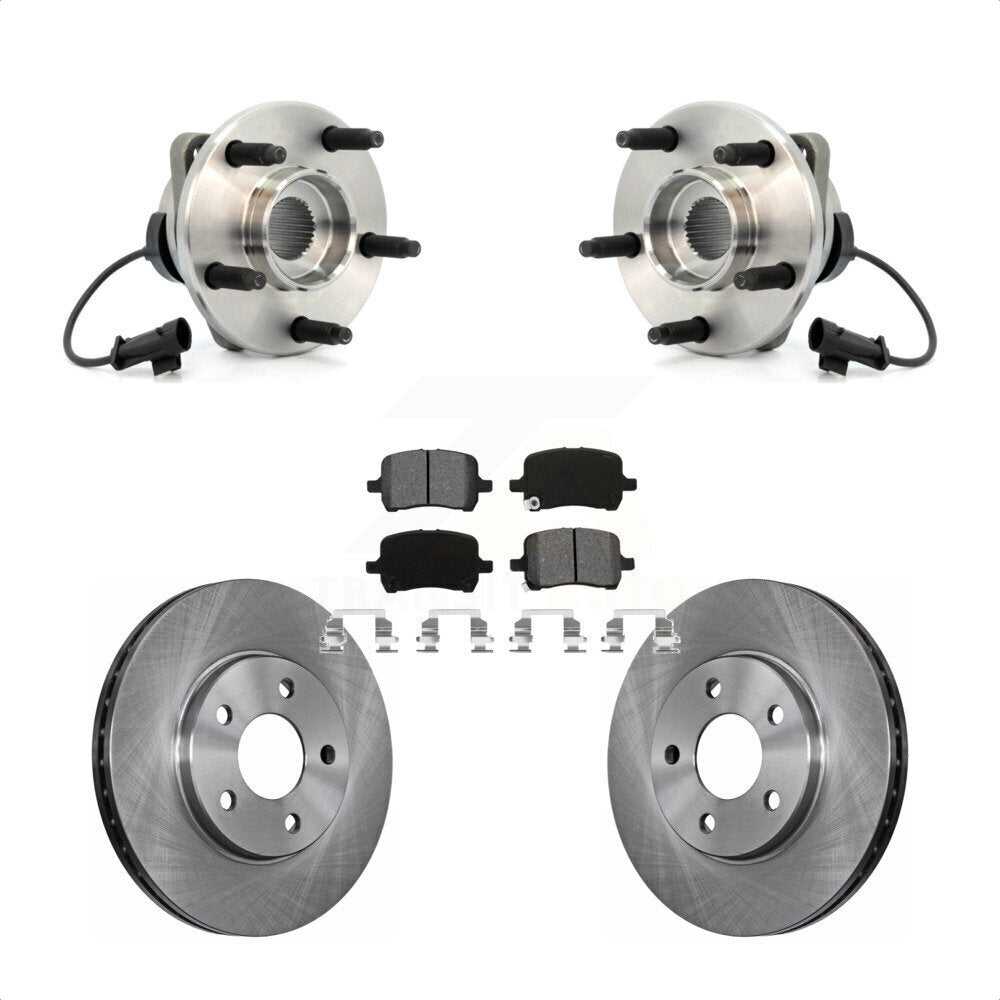 Hub Bearing Assembly Disc Brake Rotors And Pads Front Kit For Chevrolet Malibu