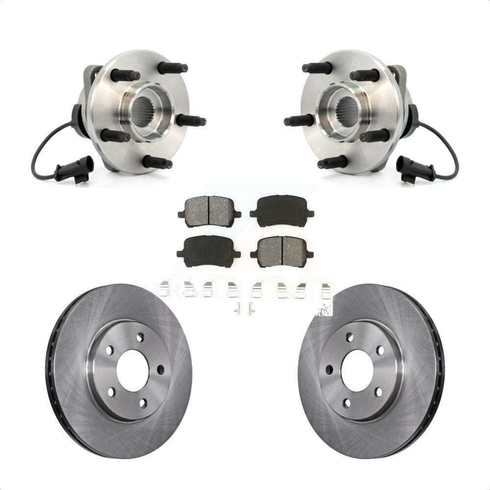 Hub Bearing Assembly Brake Rotor & Pad Front Kit For Chevrolet Malibu Pontiac G6