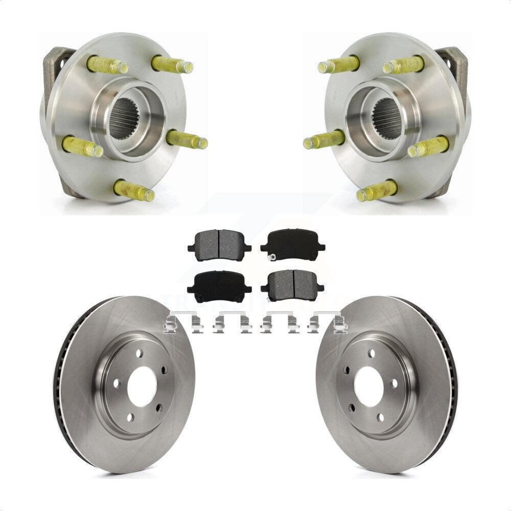 Hub Bearing Assembly Brake Rotor & Pad Front Kit For Chevrolet Malibu Pontiac G6