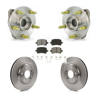 Hub Bearing Assembly Brake Rotor Pads Front Kit For 2006-2007 Pontiac G6 Non-ABS