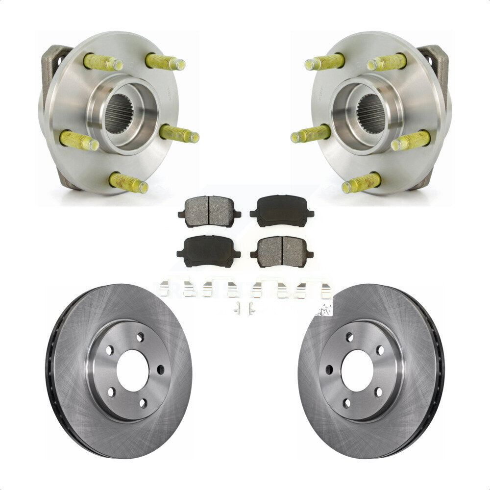 Hub Bearing Assembly Brake Rotor & Pad Front Kit For Chevrolet Malibu Pontiac G6