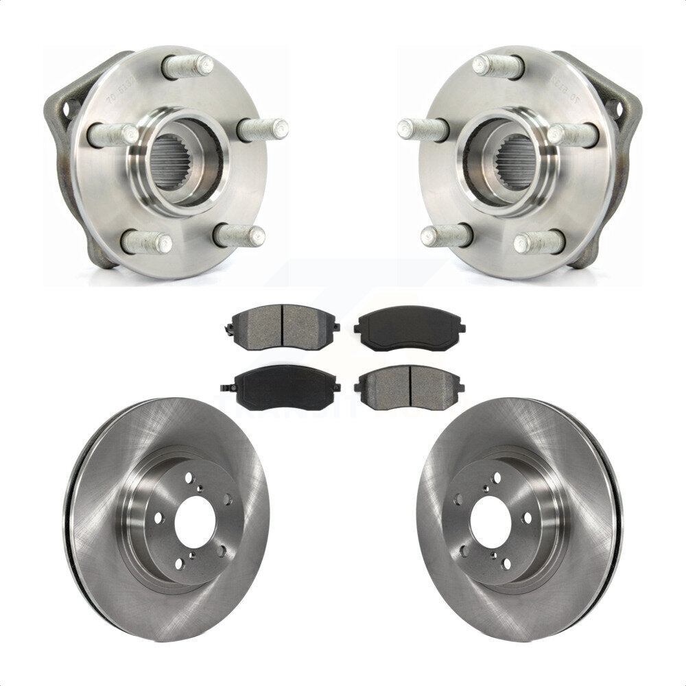 Hub Bearing Assembly Disc Brake Rotor & Pads Front Kit For Subaru Impreza Legacy
