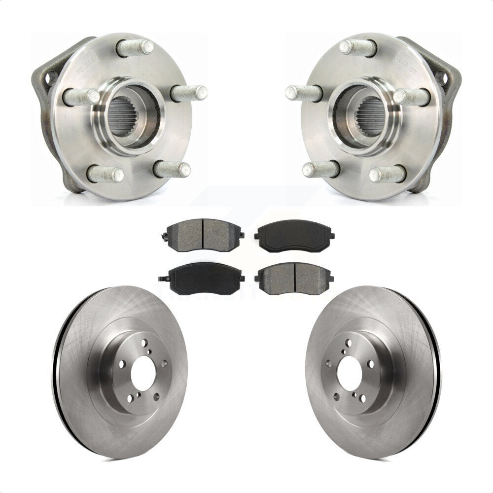 Hub Bearing Assembly Brake Rotor & Pads Front Kit For 2005 Subaru Outback Legacy