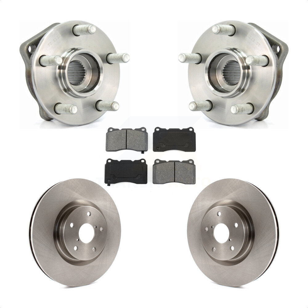 Hub Bearing Assembly Brake Rotor Pads Front Kit For 2014 Subaru WRX Limited Base