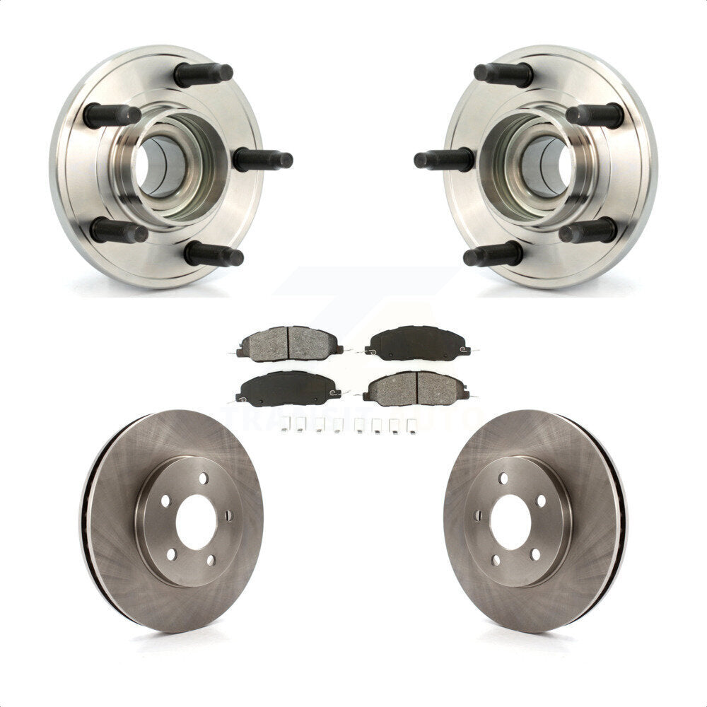 Hub Bearing Assembly Disc Brake Rotors And Pads Front Kit For Ford Mustang