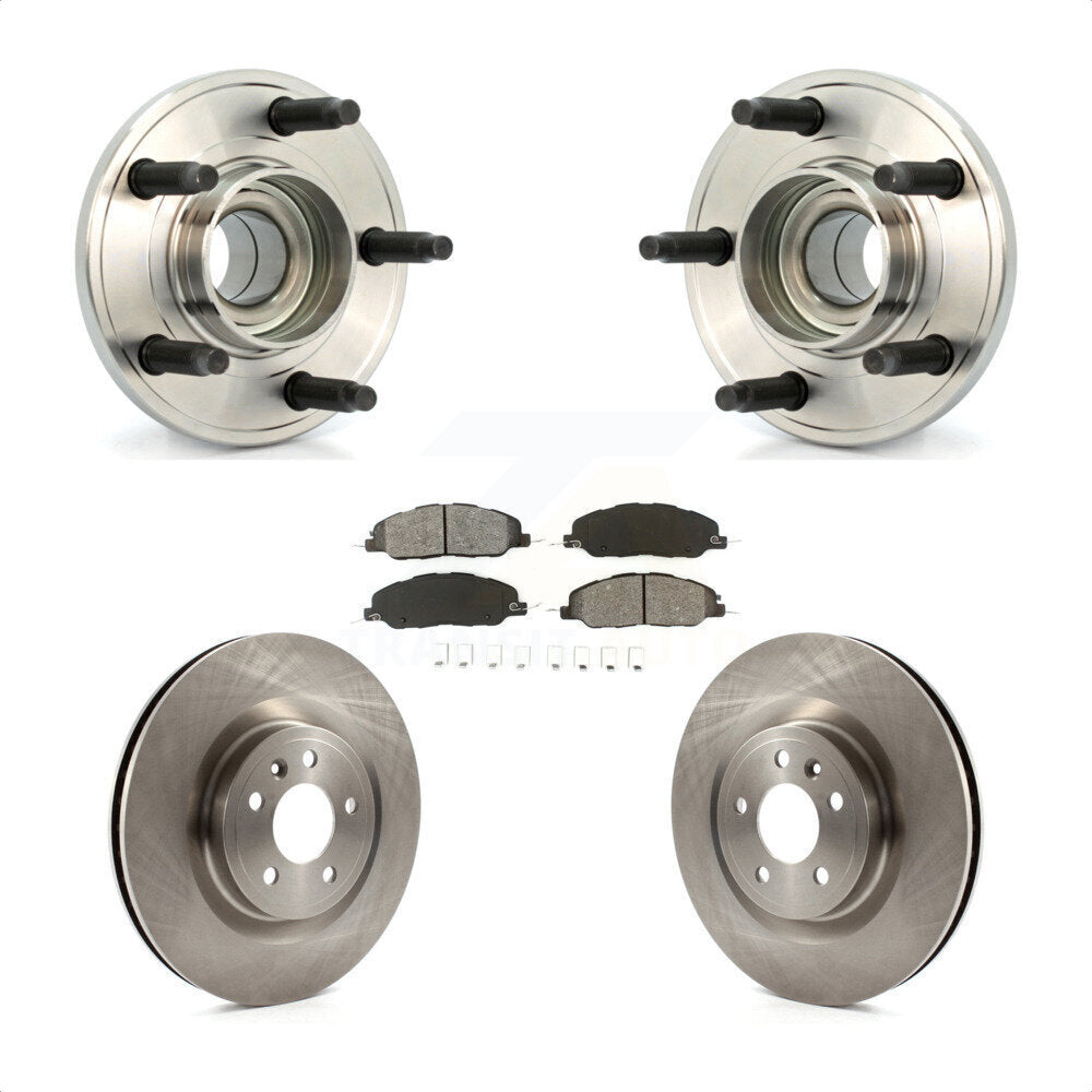 Hub Bearing Assembly Disc Brake Rotors And Pads Front Kit For Ford Mustang
