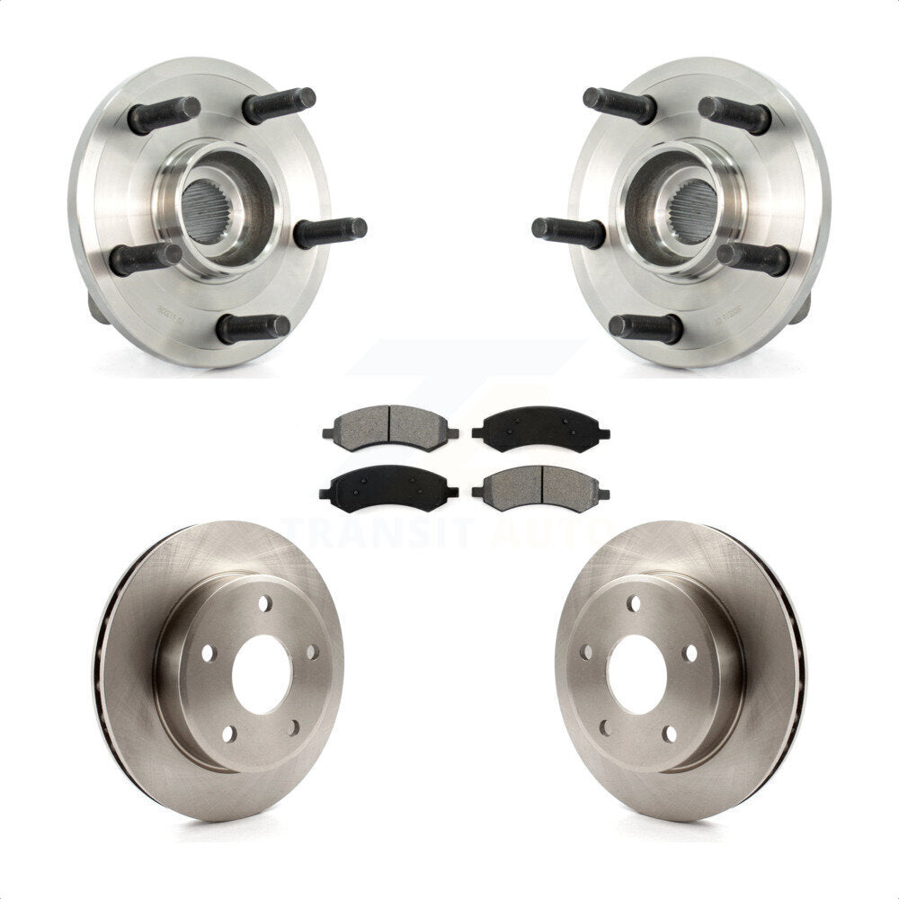 Hub Bearing Disc Brake Rotor & Pads Front Kit For Dodge Dakota Mitsubishi Raider