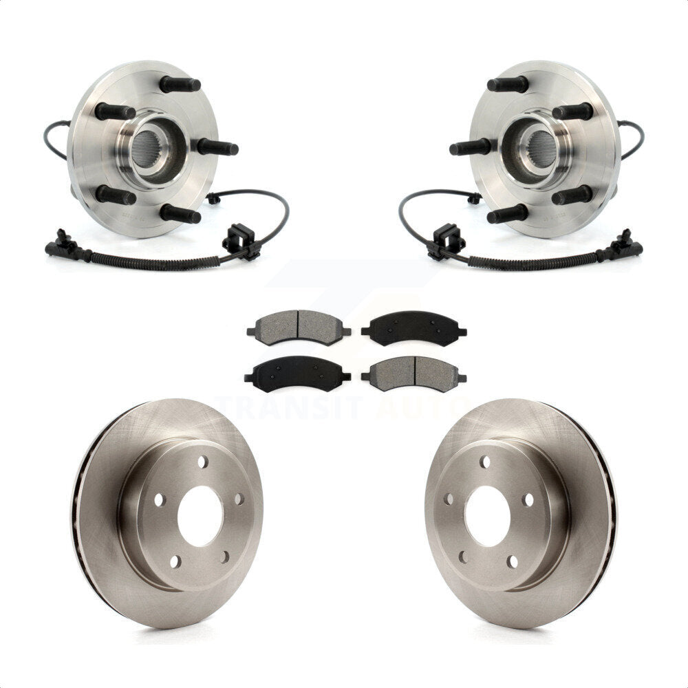 Hub Bearing Brake Rotor And Pad Front Kit For Dakota Dodge Ram Mitsubishi Raider