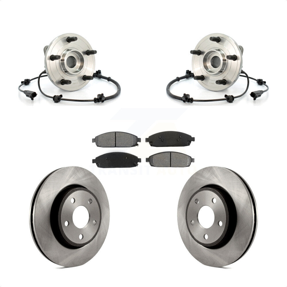 Hub Bearing Assembly Brake Rotor Pad Front Kit For Jeep Grand Cherokee Commander