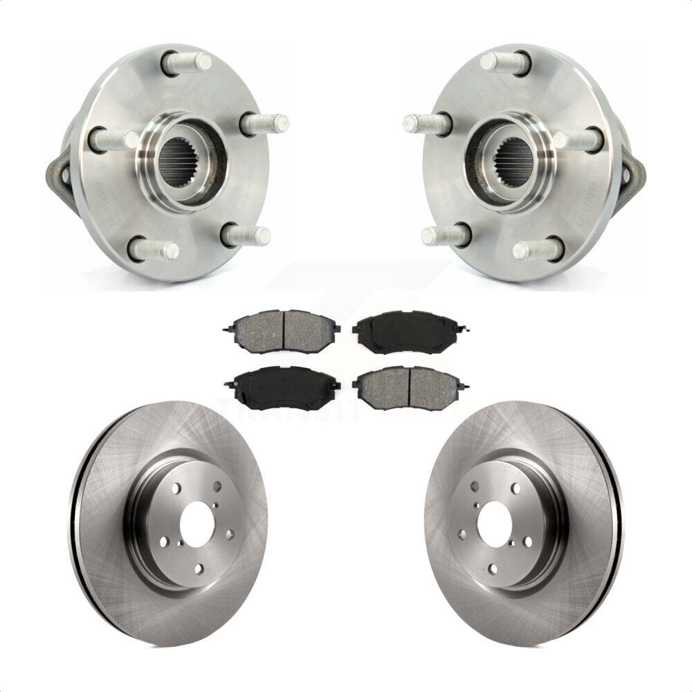 Hub Bearing Assembly Disc Brake Rotor Pad Front Kit For 2008-2014 Subaru Tribeca
