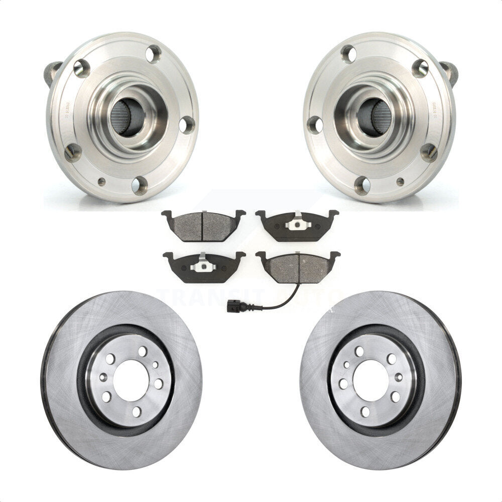 Hub Bearing Assembly Disc Brake Rotor & Pads Front Kit For Volkswagen Jetta City