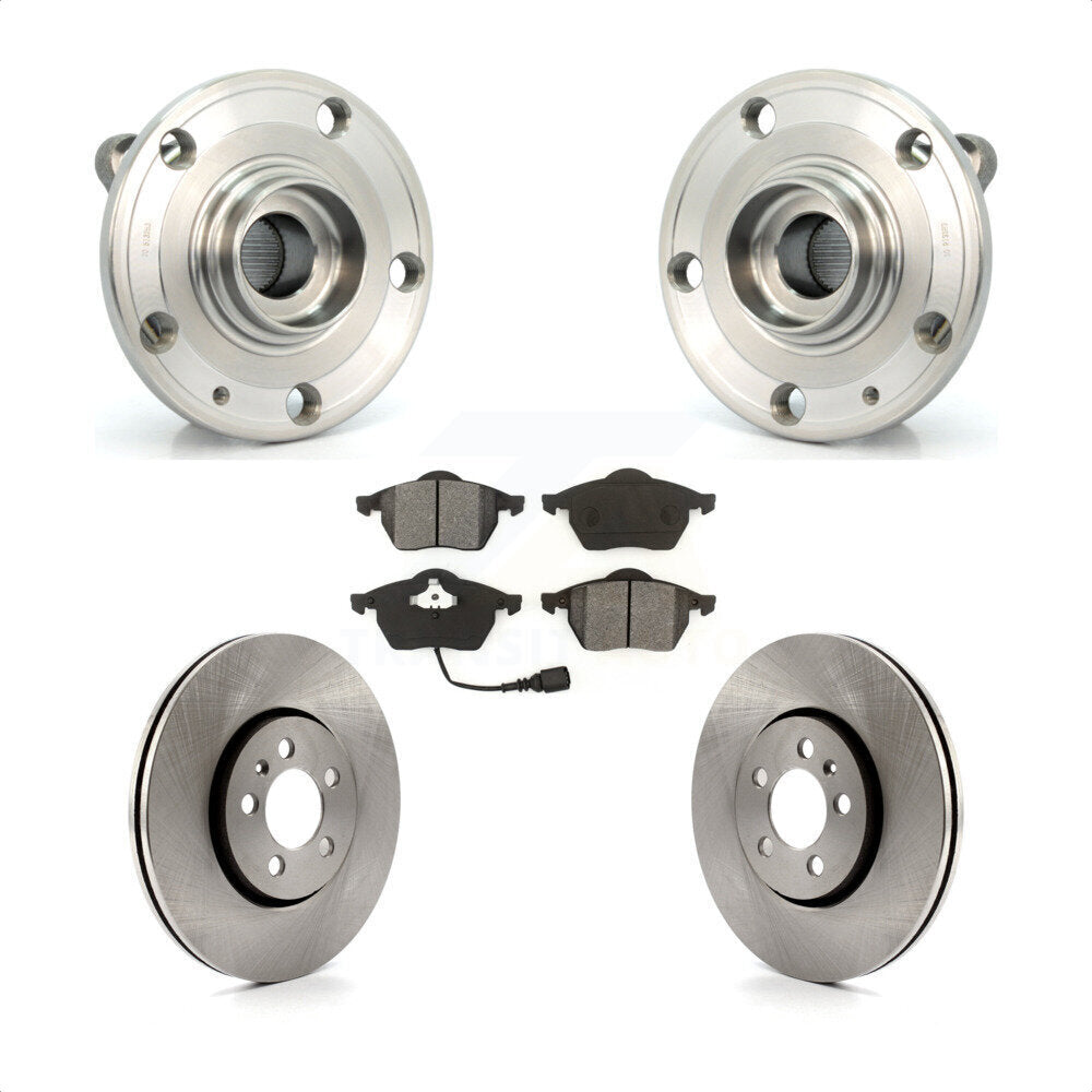 Hub Bearing Assembly Disc Brake Rotors And Pads Front Kit For Volkswagen Jetta
