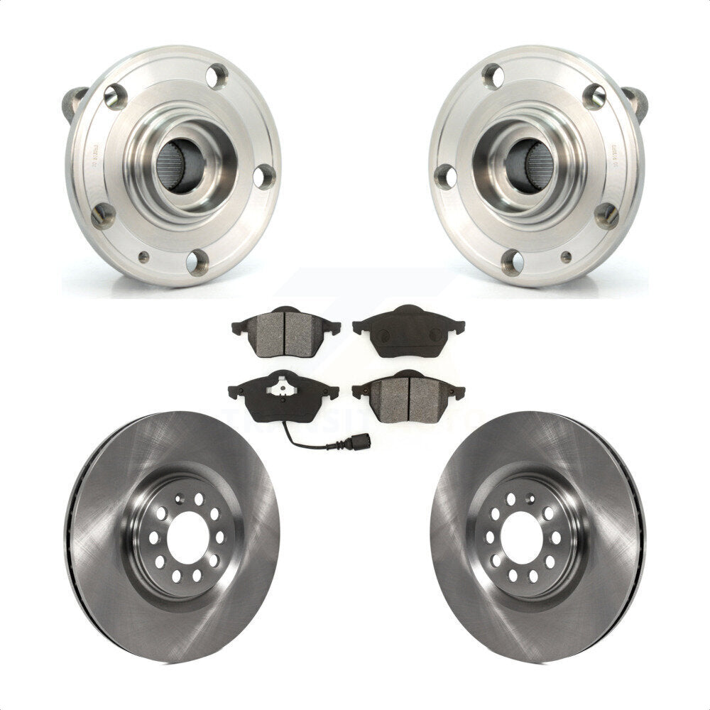 Hub Bearing Assembly Disc Brake Rotors And Pads Front Kit For Volkswagen Jetta