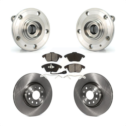 Hub Bearing Brake Rotor & Pad Front Kit For Volkswagen Jetta Beetle Audi GTI Eos