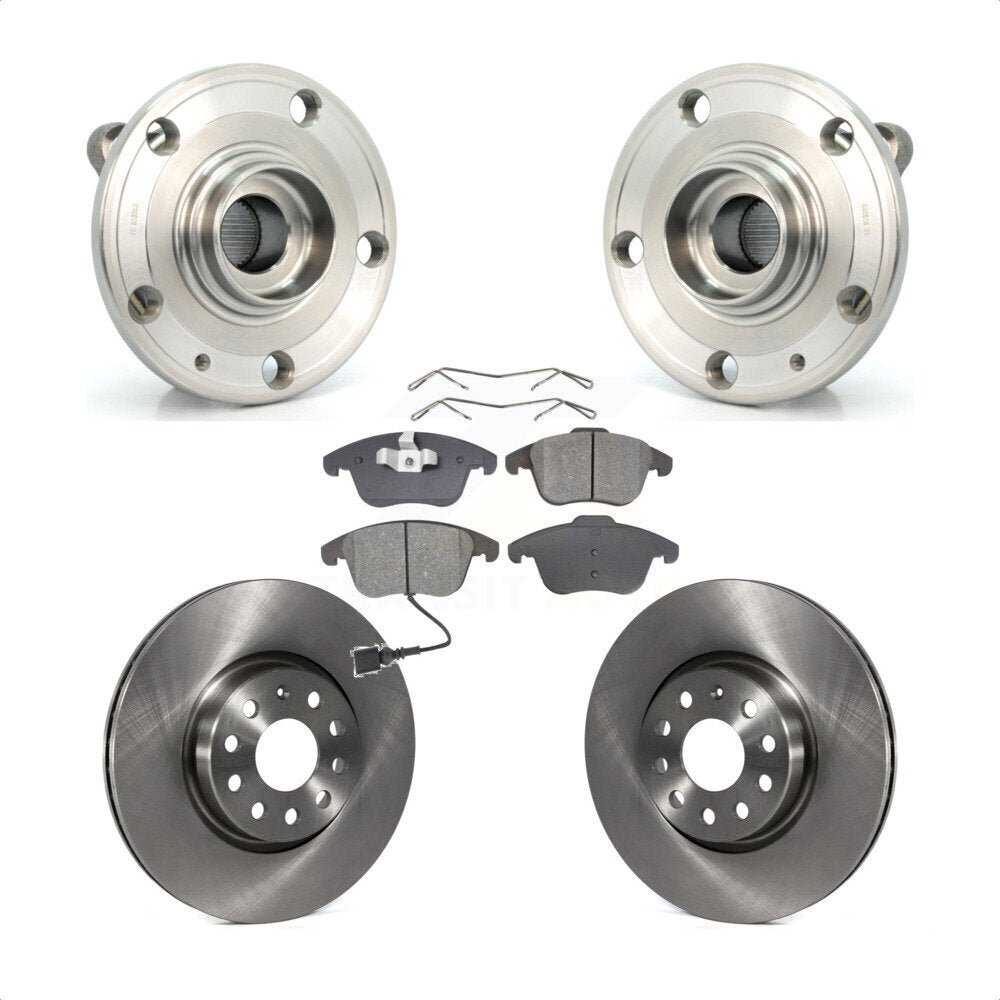 Hub Bearing Disc Brake Rotor Pads Front Kit For Volkswagen Tiguan Passat Audi Q3