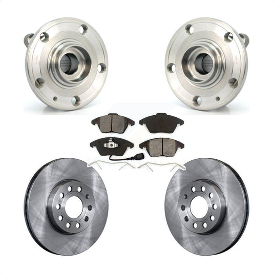 Hub Bearing Brake Rotor & Pads Front Kit For Volkswagen Jetta Beetle Audi Eos A3