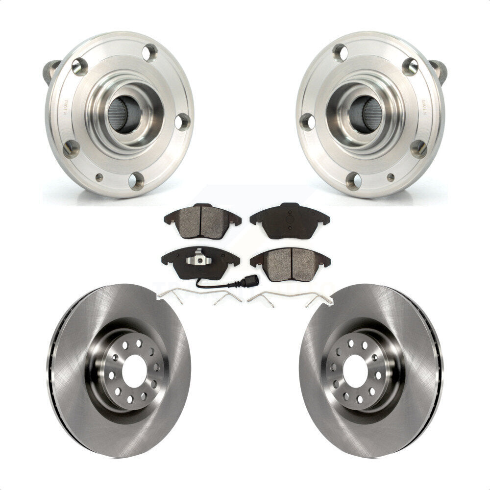 Hub Bearing Disc Brake Rotor Pad Front Kit For Volkswagen CC GTI Audi A3 Quattro