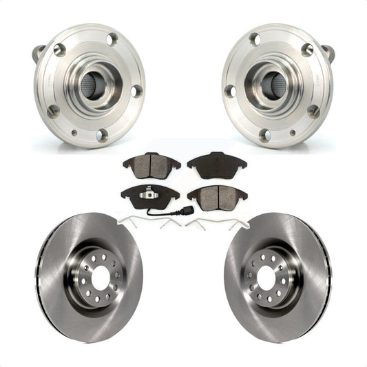Hub Bearing Disc Brake Rotor Pad Front Kit For Volkswagen CC GTI Audi A3 Quattro