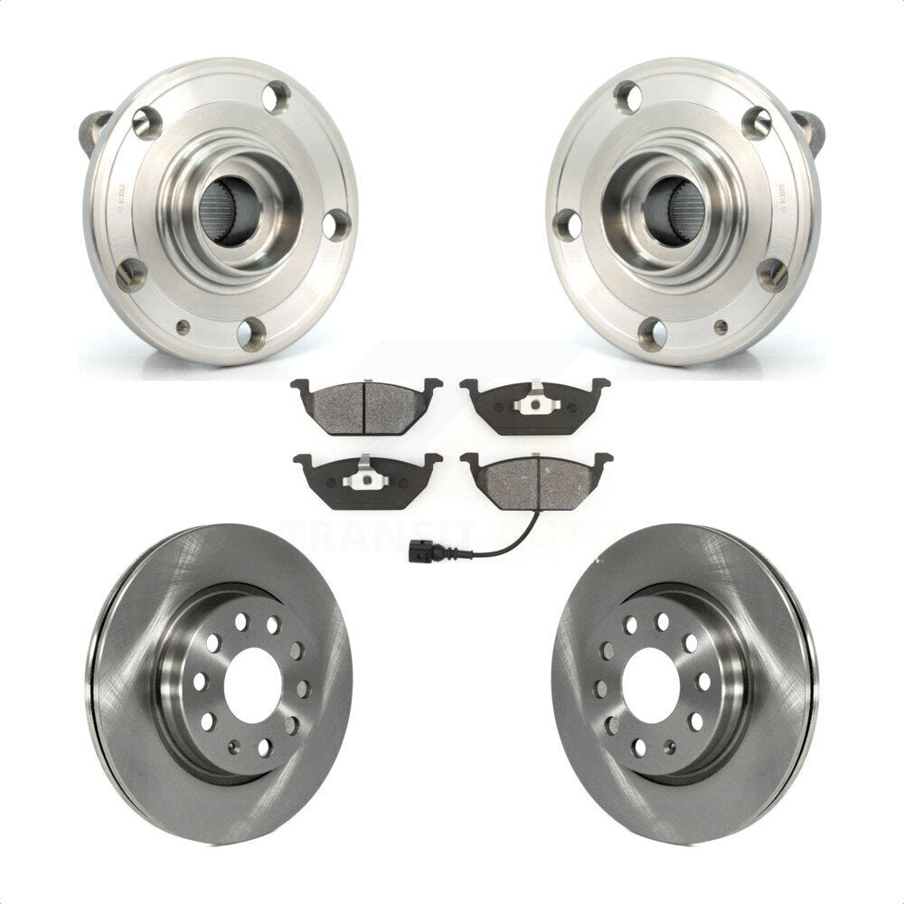 Hub Bearing Assembly Disc Brake Rotors And Pads Front Kit For Volkswagen Jetta