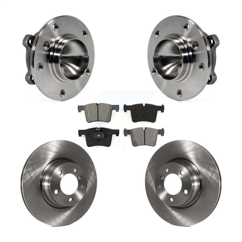 Hub Bearing Assembly Brake Rotor Pad Front Kit For 2012 BMW 328i Sedan with 3.0L