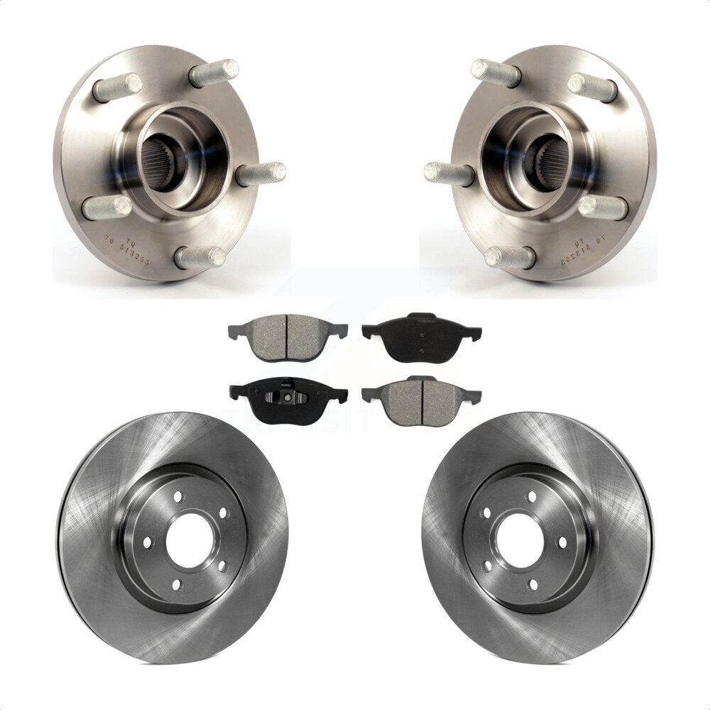 Hub Bearing Assembly Disc Brake Rotor & Pads Front Kit For Volvo S40 C30 V50 C70