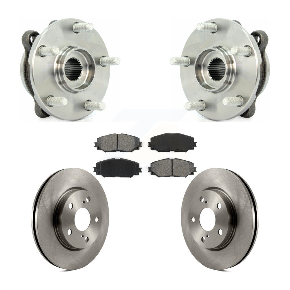 Hub Bearing Assembly Disc Brake Rotor Pad Front Kit For 2013-2018 Toyota RAV4 LE