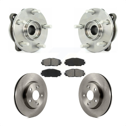 Hub Bearing Assembly Disc Brake Rotor Pad Front Kit For 2013-2018 Toyota RAV4 LE