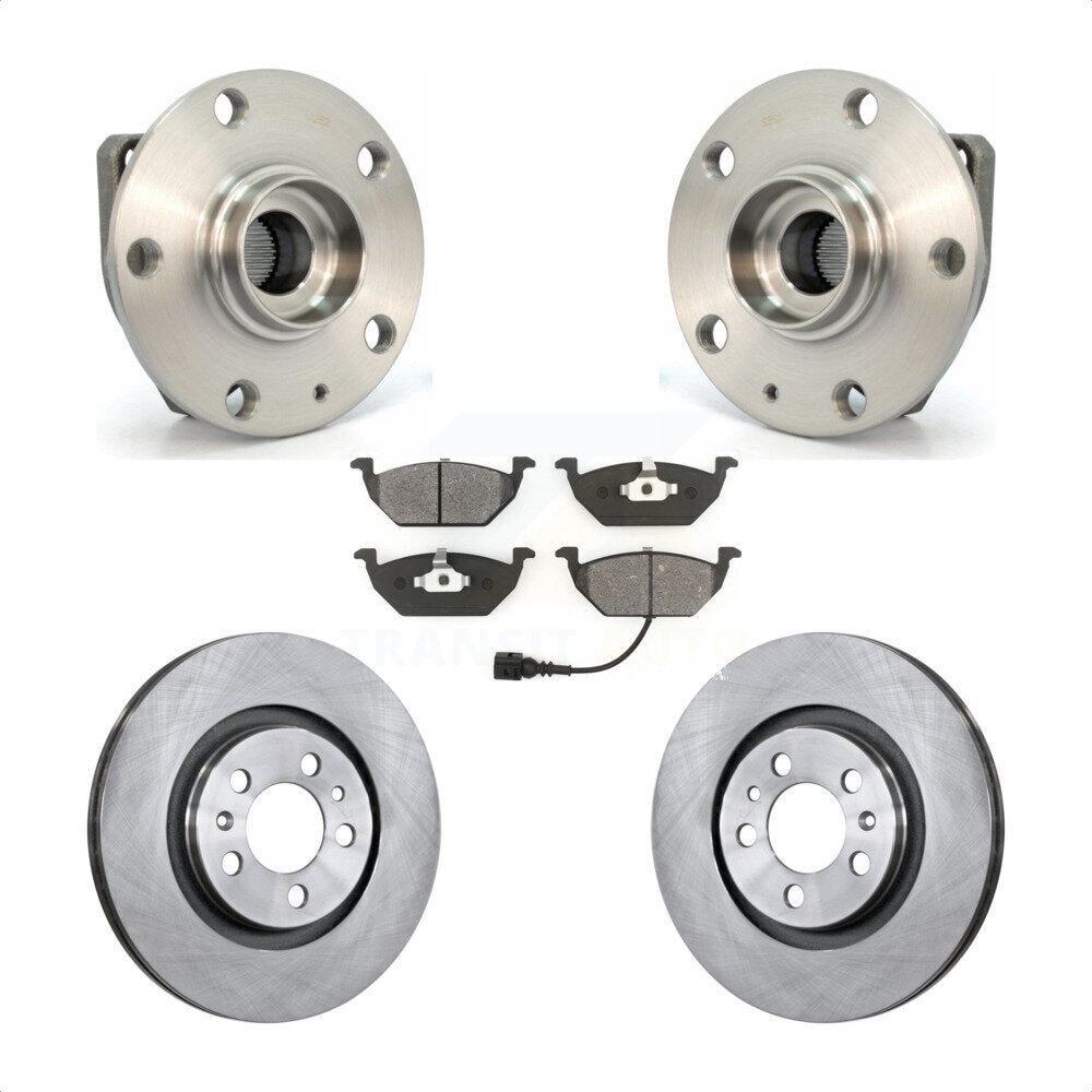 Hub Bearing Assembly Disc Brake Rotor And Pad Front Kit For Volkswagen Golf City