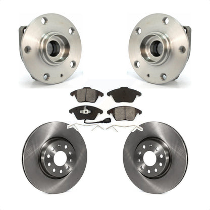 Hub Bearing Brake Rotor Pads Front Kit For Volkswagen GTI 3 Bolt Mounting Flange