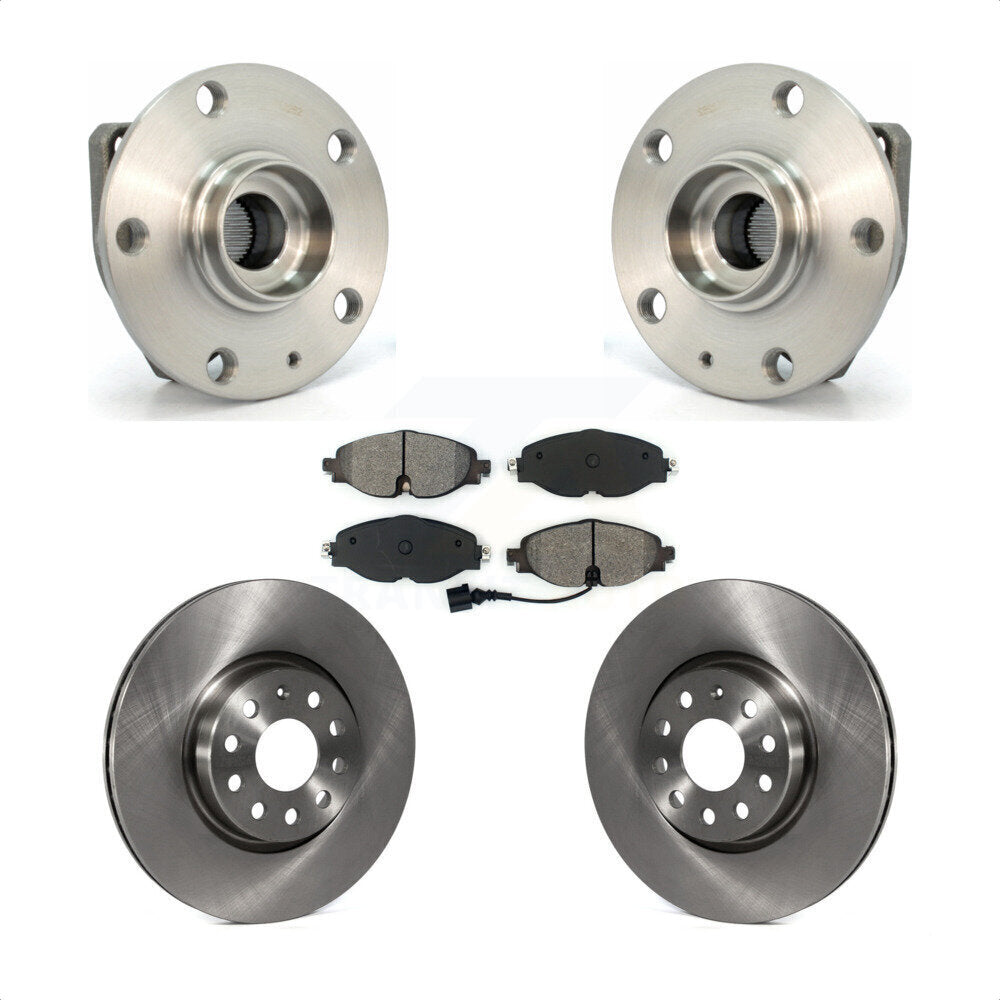 Hub Bearing Assembly Disc Brake Rotor Pad Front Kit For Volkswagen Golf Alltrack