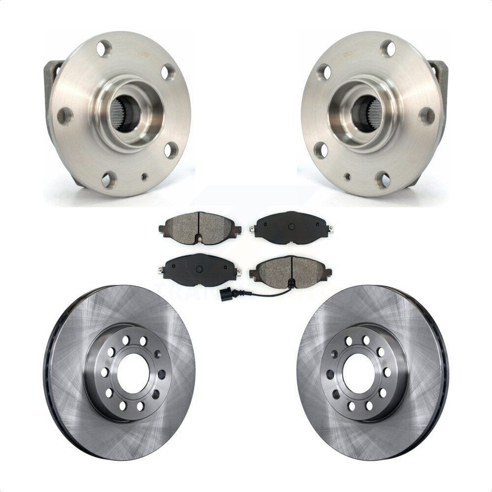 Hub Bearing Disc Brake Rotor Pad Front Kit For Volkswagen Golf SportWagen e-Golf
