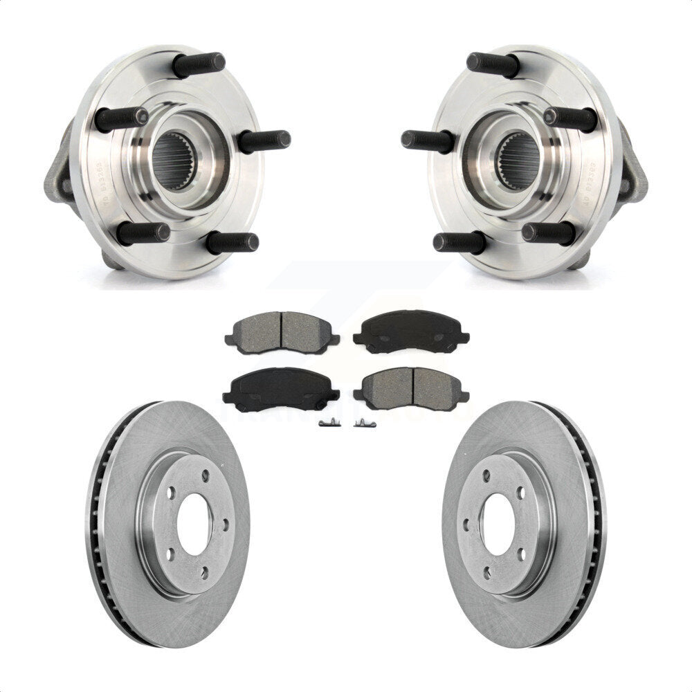 Hub Bearing Assembly Brake Rotor Pad Front Kit For 2009 Dodge Caliber R/T/SXT/SE
