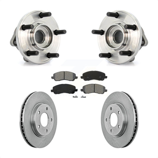 Hub Bearing Assembly Brake Rotor Pad Front Kit For 2009 Dodge Caliber R/T/SXT/SE