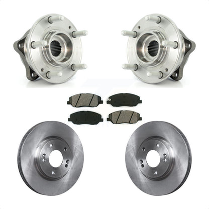 Hub Bearing Assembly Brake Rotor & Pads Front Kit For 2007-2009 Hyundai Santa Fe