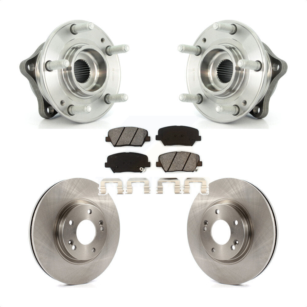 Hub Bearing Assembly Brake Rotor Pads Front Kit For Hyundai Santa Fe Kia Sorento