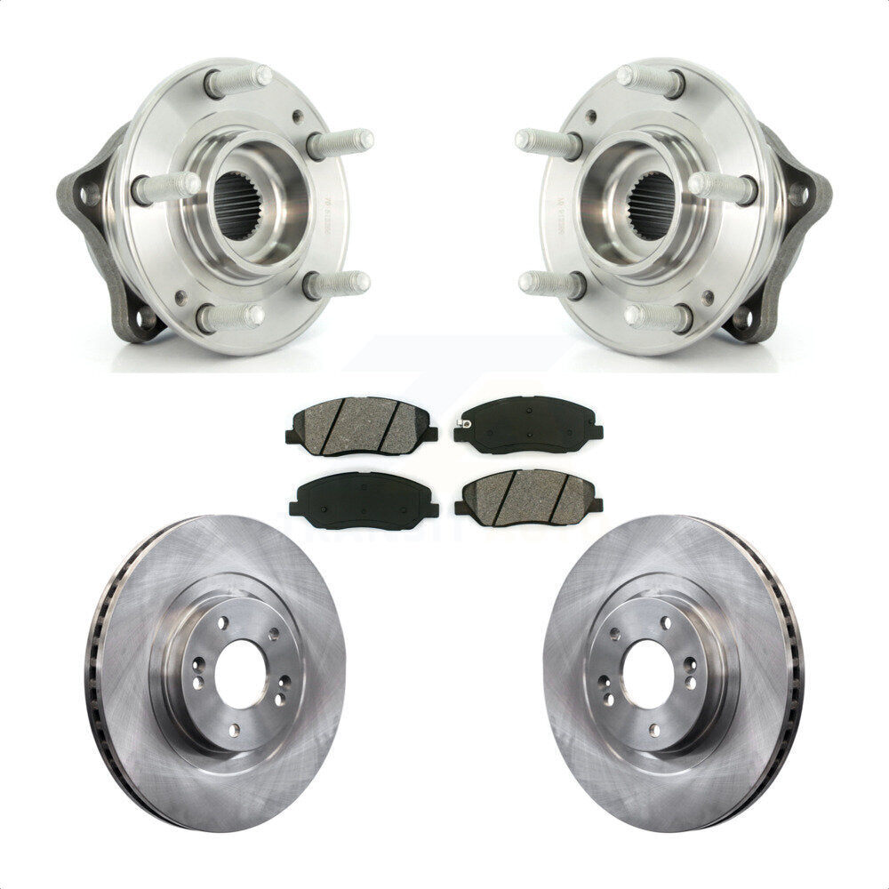 Hub Bearing Assembly Disc Brake Rotor Pad Front Kit For Hyundai Santa Fe XL 3.3L
