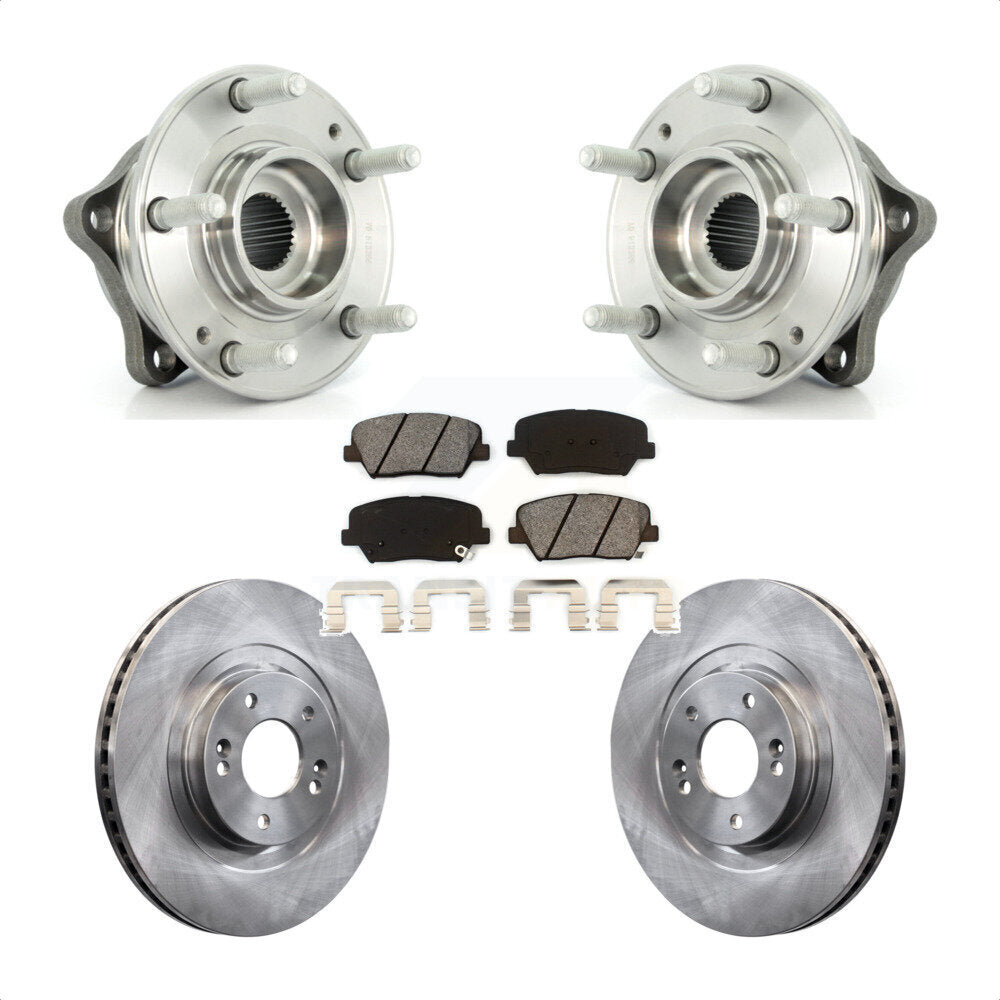 Hub Bearing Brake Rotor And Pad Front Kit For Hyundai Santa Fe Sport Kia Sorento