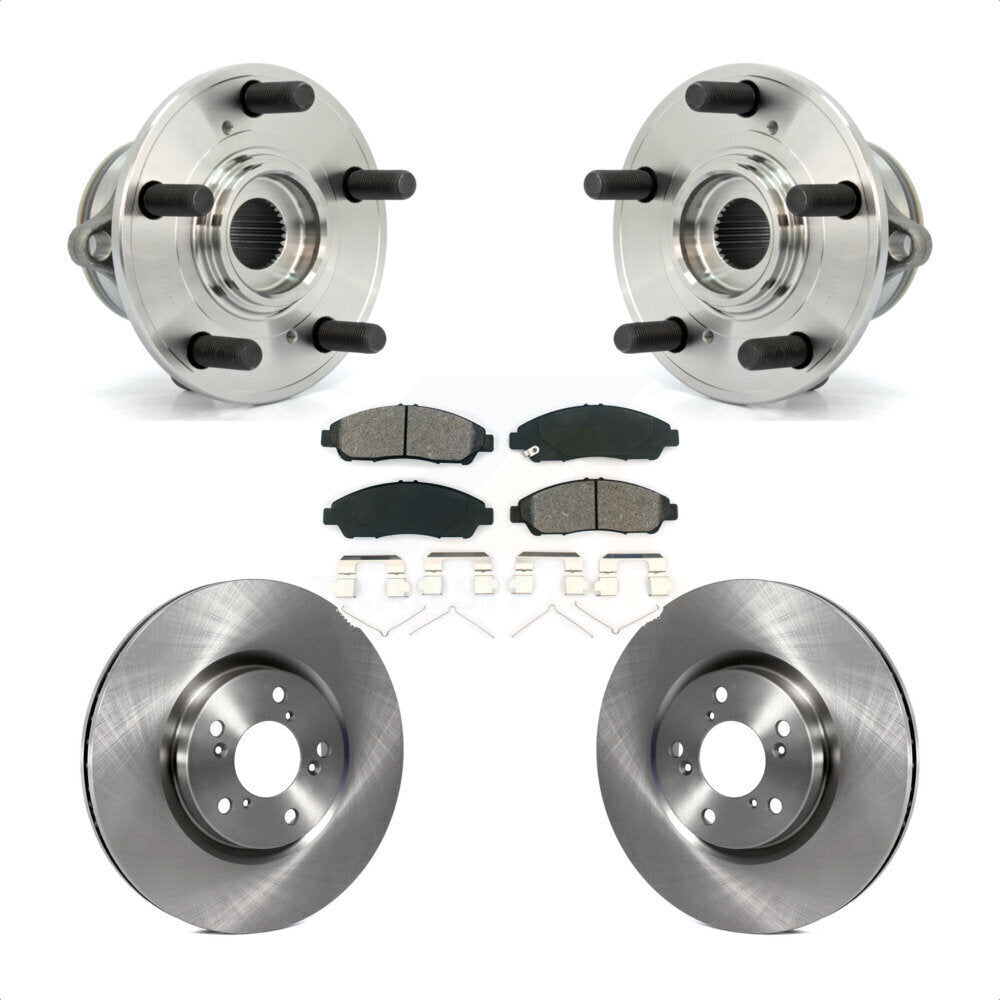 Hub Bearing Assembly Brake Rotor And Pad Front Kit For Honda Pilot Acura MDX ZDX