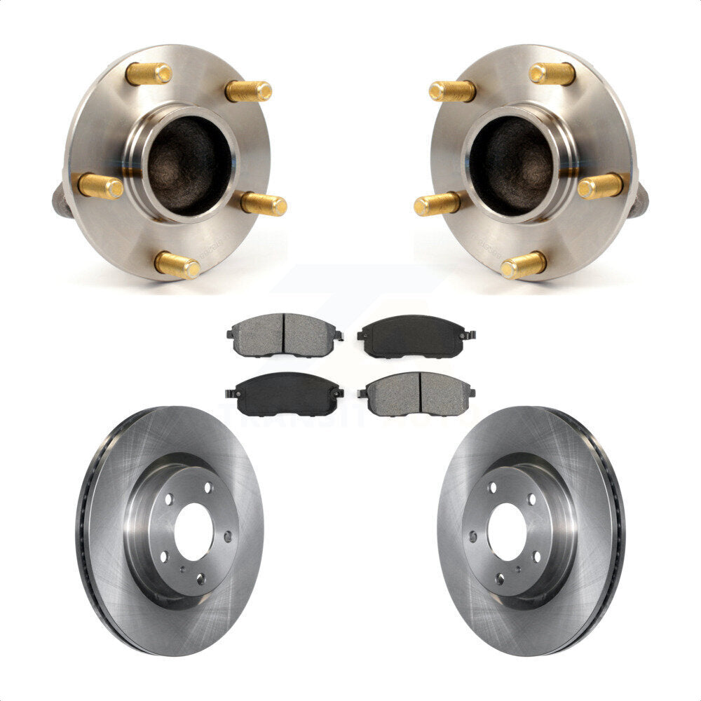 Hub Bearing Assembly Disc Brake Rotor Pad Front Kit For Nissan 350Z INFINITI G35