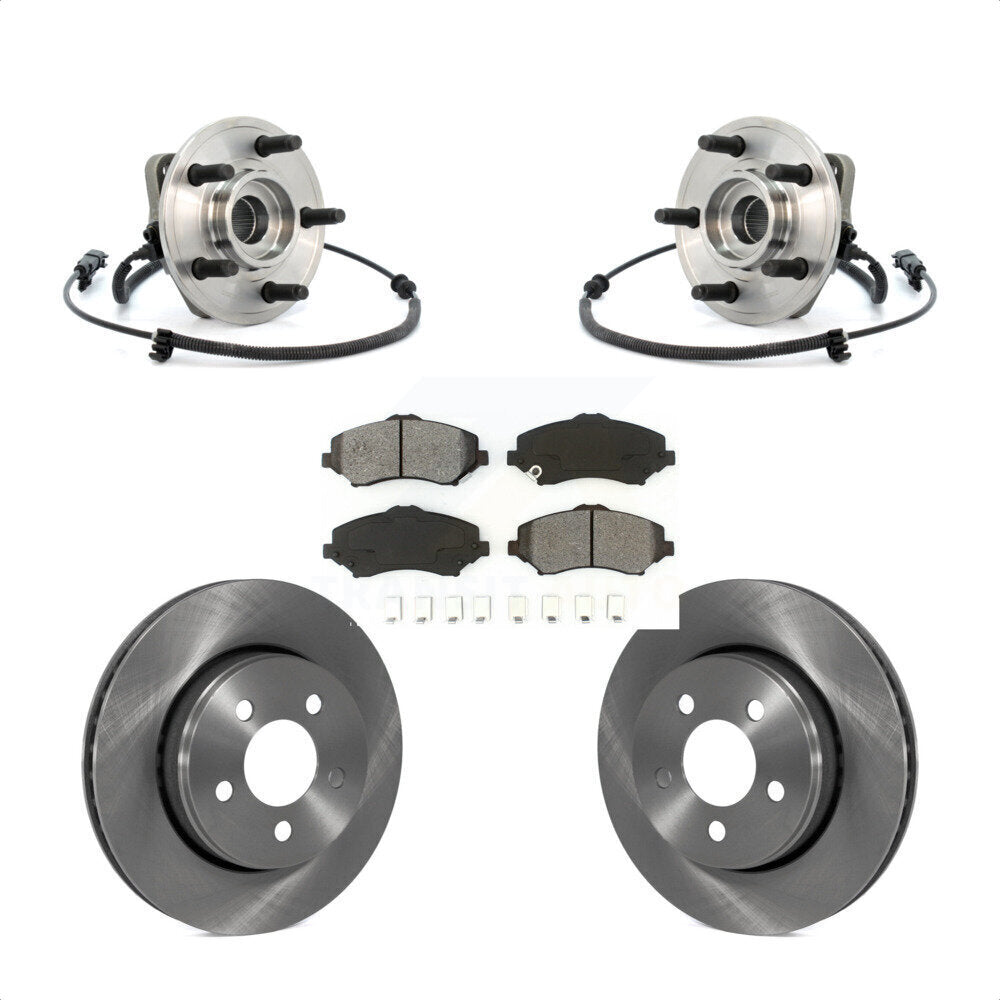 Hub Bearing Assembly Disc Brake Rotor Pad Front Kit For Jeep Liberty Dodge Nitro