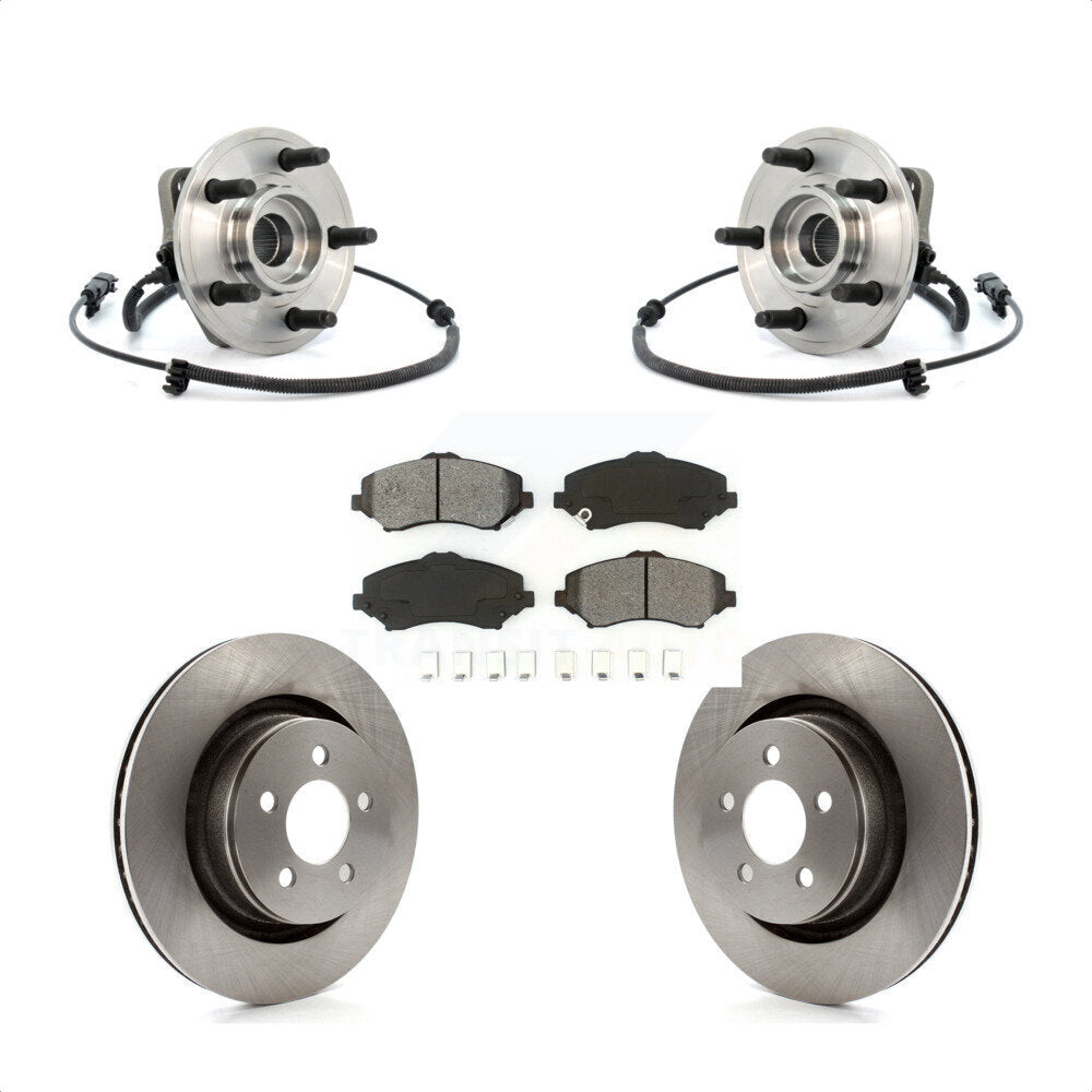 Hub Bearing Assembly Disc Brake Rotor Pad Front Kit For Jeep Liberty Dodge Nitro